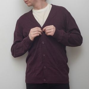 Old Navy Burgundy Maroon Light Cardigan Men's